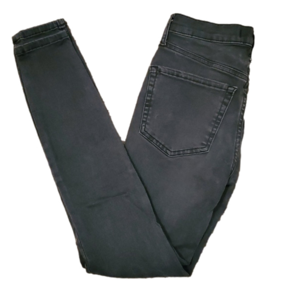 Free People High Rise Stretch Skinny Distressed Black Jeans Women's Size W24